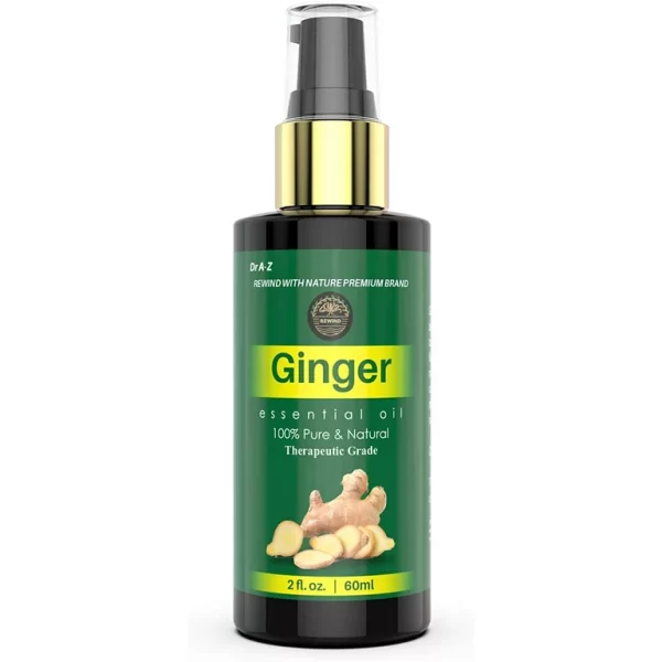 Lymphatic Drainage Ginger Oil,Ginger Essential Oil Organic 100% Pure Natural 60ml