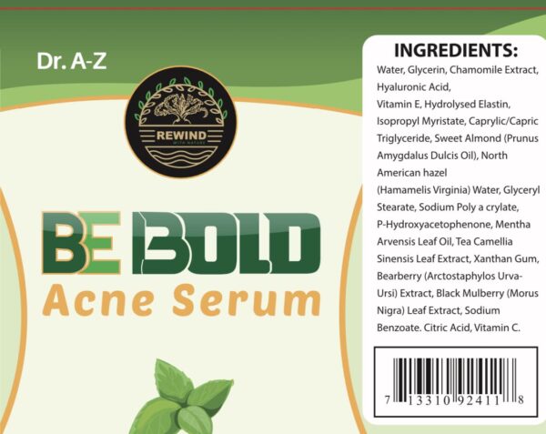 Be Bold - Acne Treatment Serum, Cream Herbal Supports Relief of Spots, Blemishes, Whitehead, Blackhead, Pimples Acne Pro active Scar Skincare - Image 3